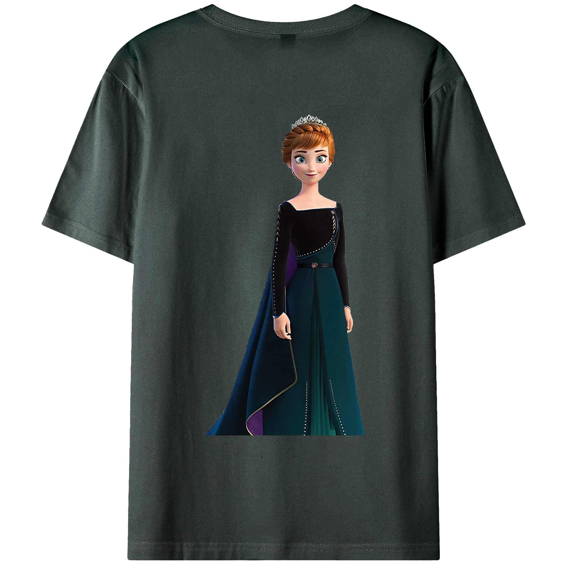 （画像用） アナと雪の女王 アンナ エルサ Frozen Anna Elsa 綿100％ メンズ半袖Tシャツ（バックプリント） 通気性